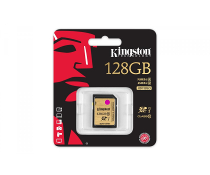 Karta pamięci Kingston 128GB SDXC UHS-I Class10 zapis 45MB/s odcz 90MB/s